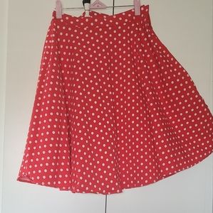 Red & White polka-dot skirt